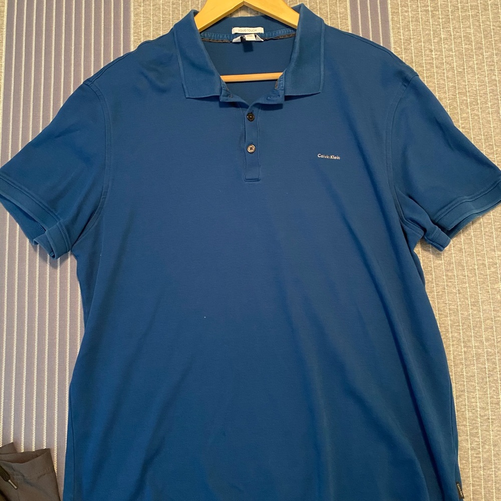 Two Calvin Klein Liquid Touch Polos Size XL